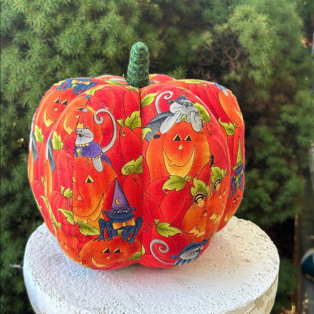 Colorful Seasonal Fall Design Plush Pumpkin Decor